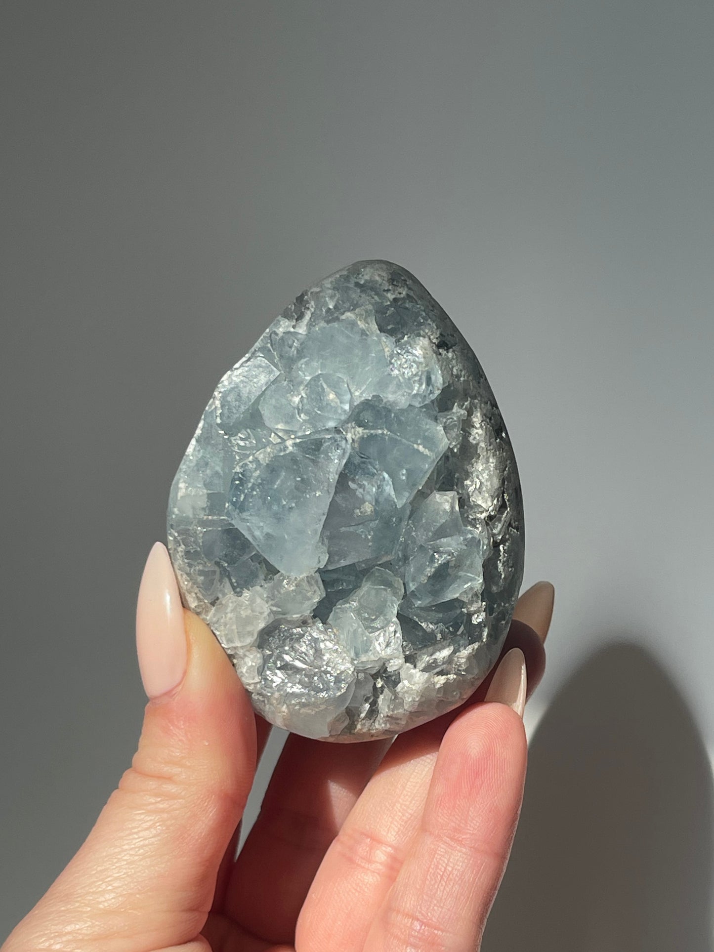 Blue Celestite Cluster Egg