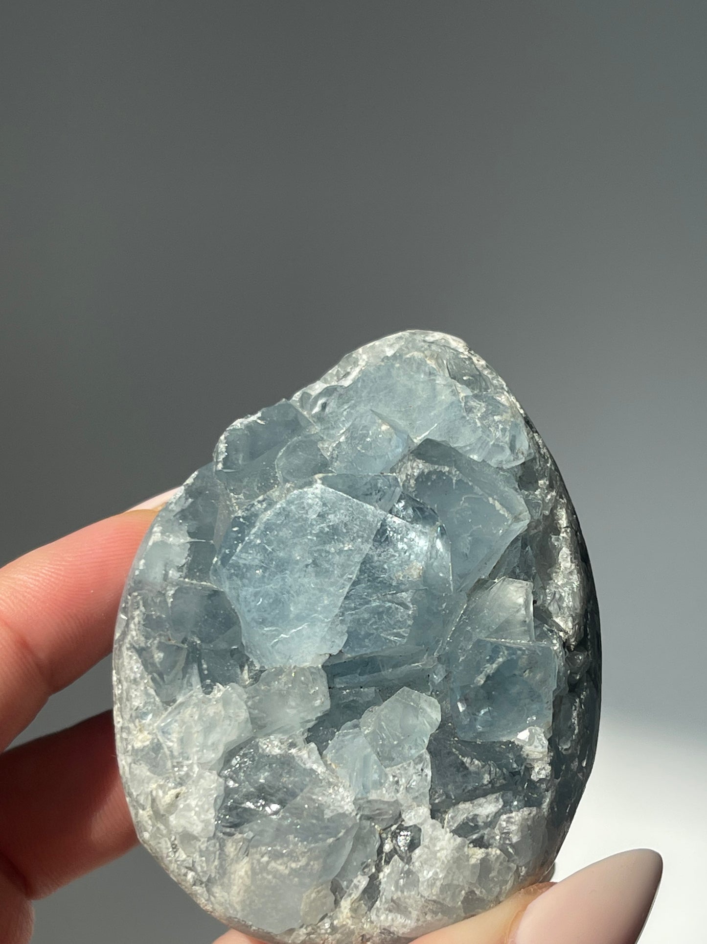Blue Celestite Cluster Egg