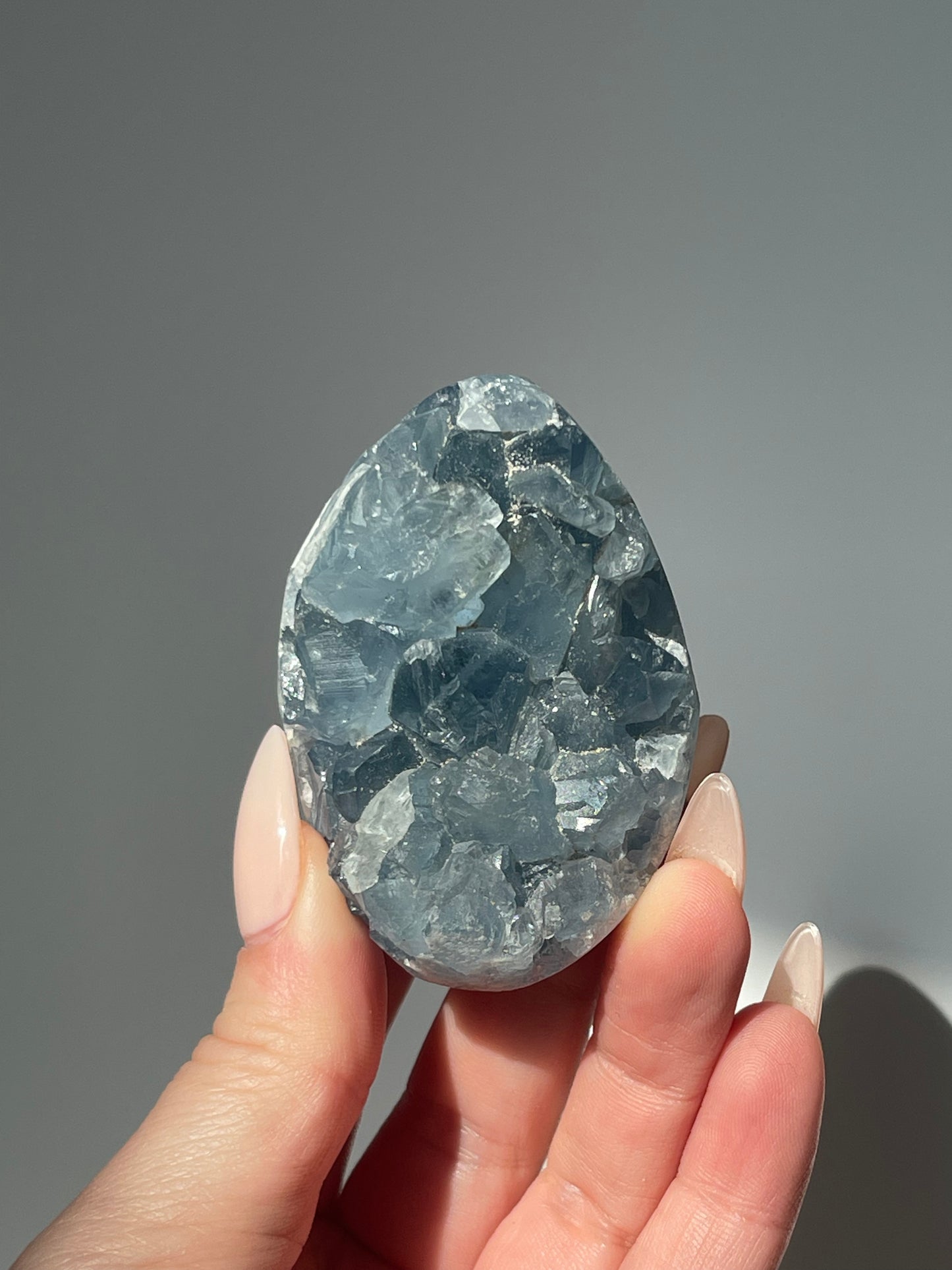 Blue Celestite Cluster Egg