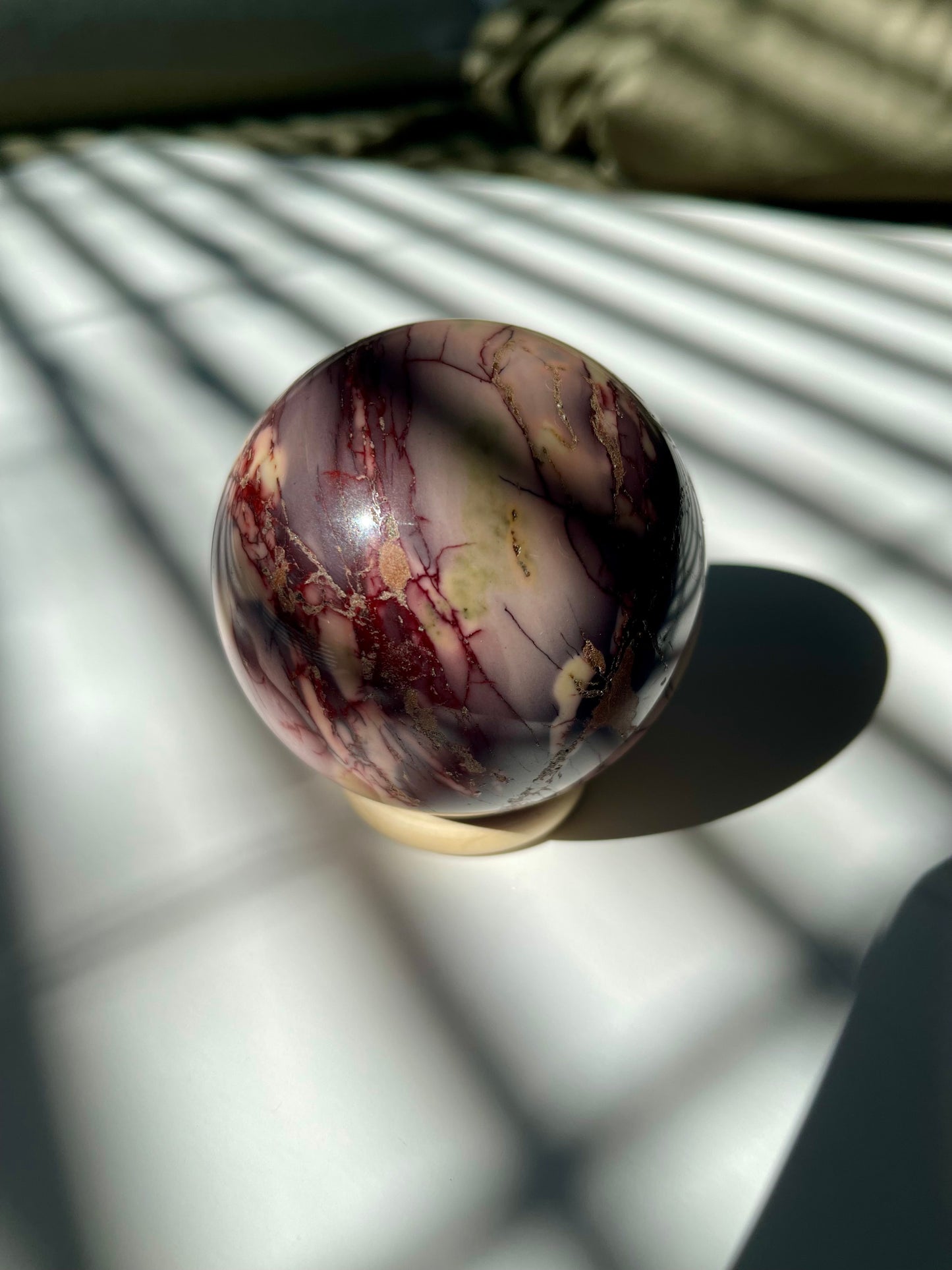 Purple Splash Mookaite Sphere