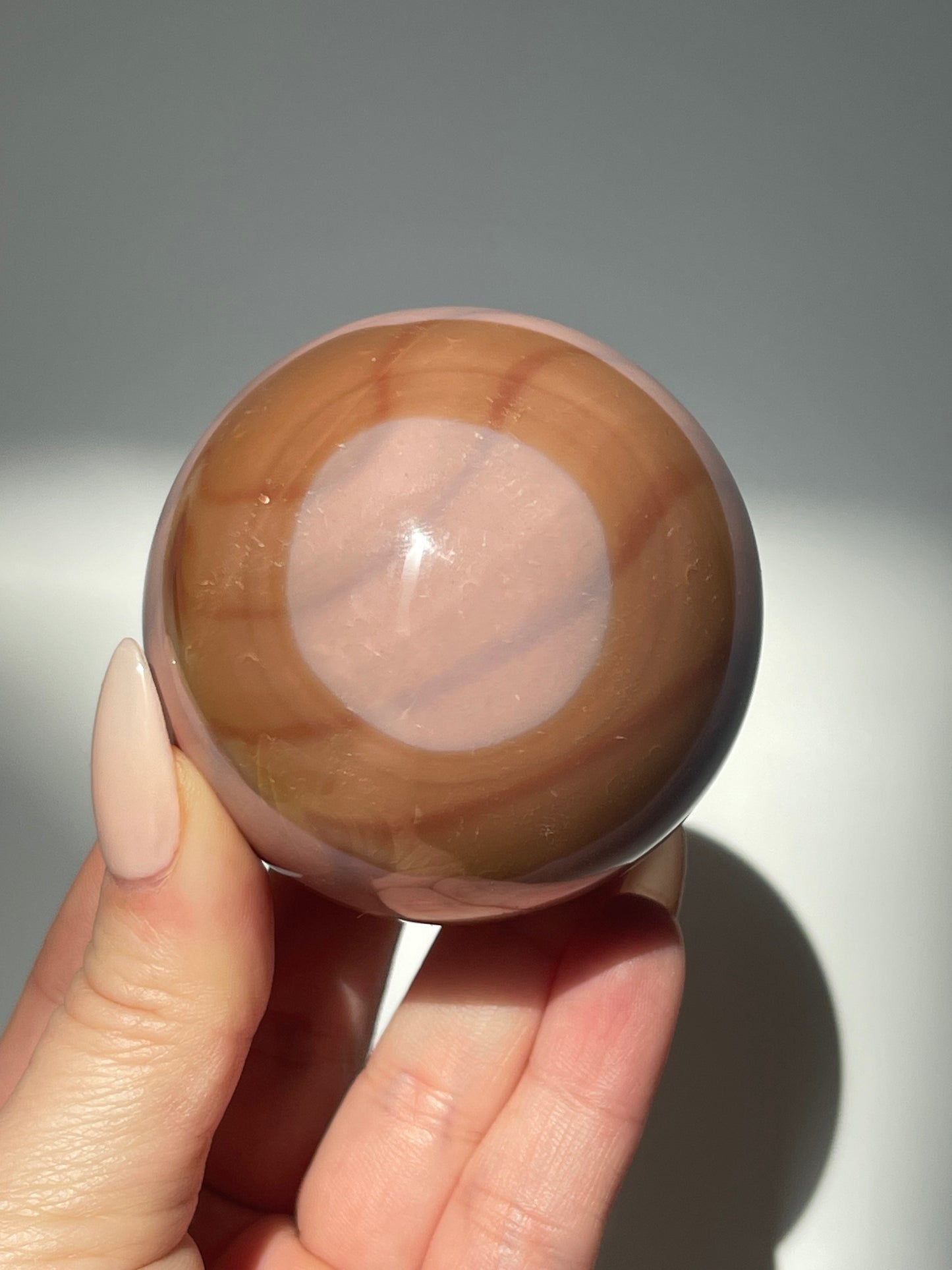 Sea Jasper Pink Striped Sphere