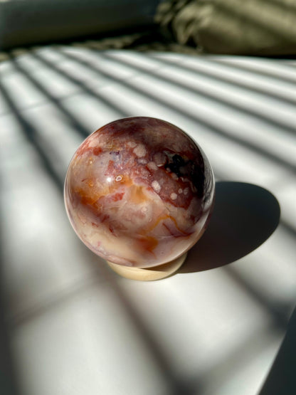 Sherbert Flower Agate Carnelian Sphere