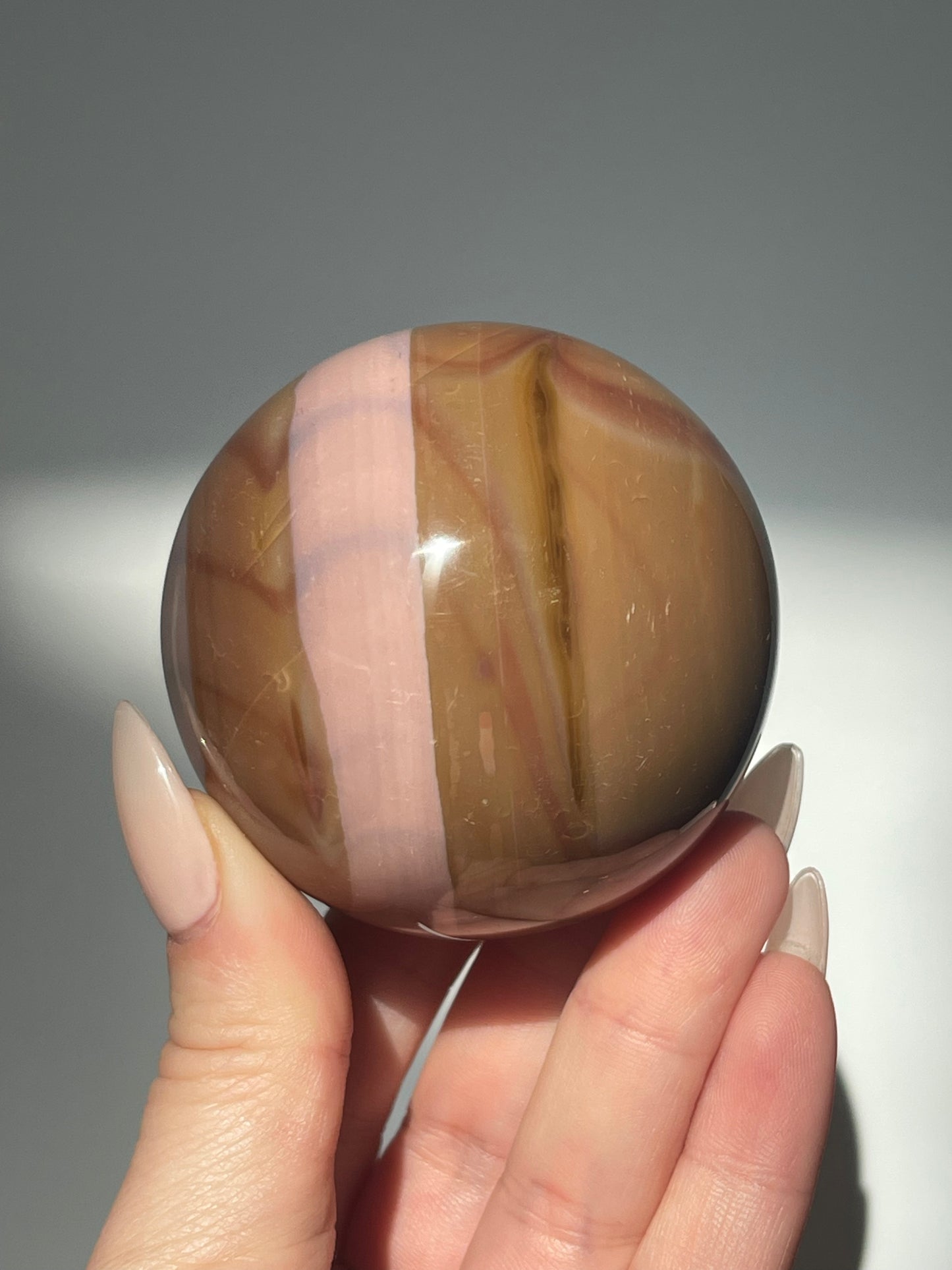 Sea Jasper Pink Striped Sphere