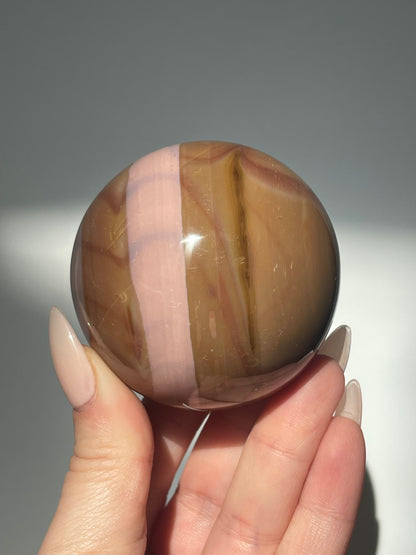 Sea Jasper Pink Striped Sphere