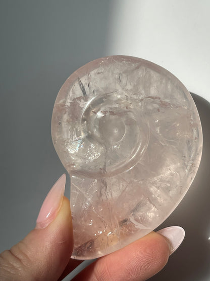 Rose Quartz Shell Carving