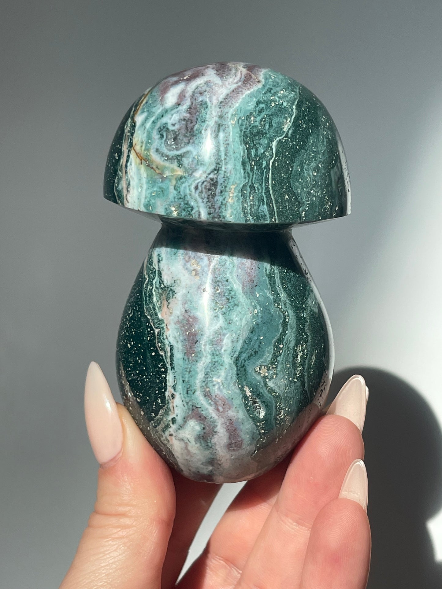 3.7" Sea Jasper Mushroom