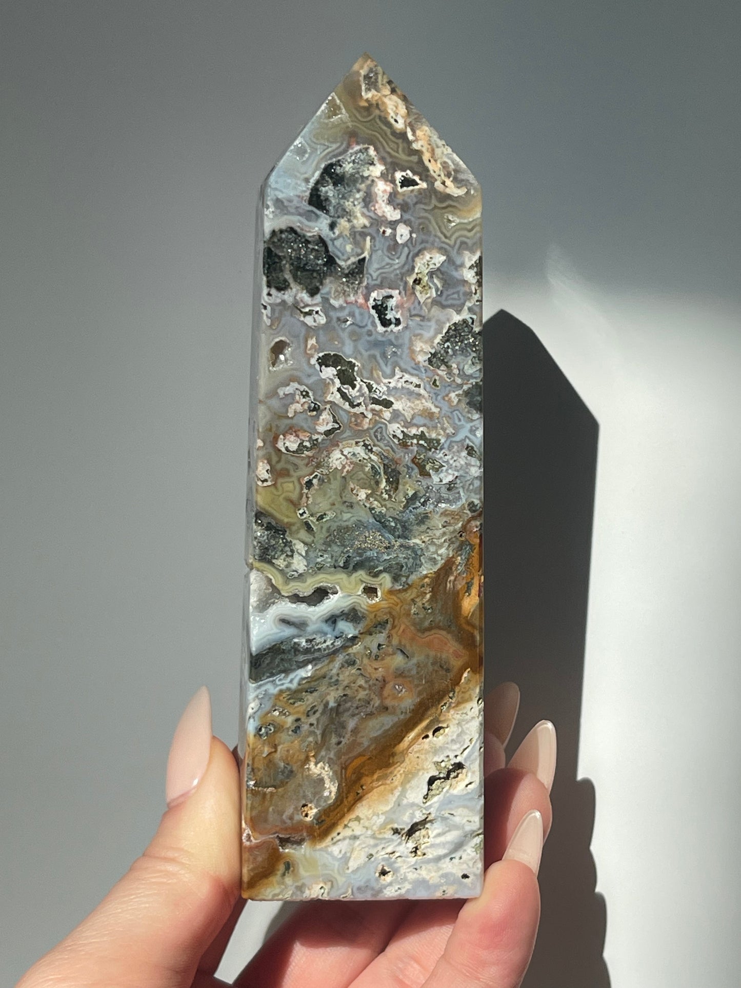 Pastel Sea Jasper 4 Sided Tower