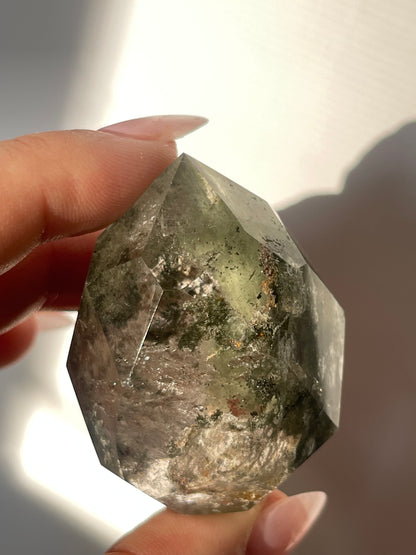 Garden Quartz -  Lodolite Multi Faceted Flame