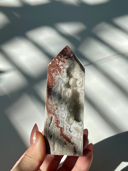 Mexican Crazy Lace Agate with Druzy Caves