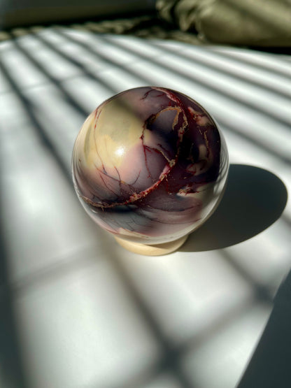 Purple Splash Mookaite Sphere