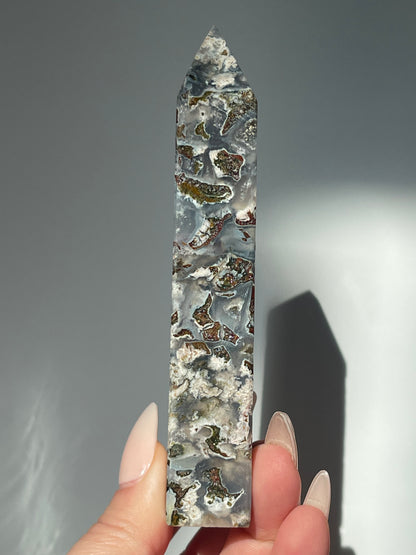 Pastel Sea Jasper 4 Sided Small Tower