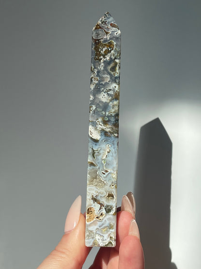 Pastel Sea Jasper 4 Sided Small Tower