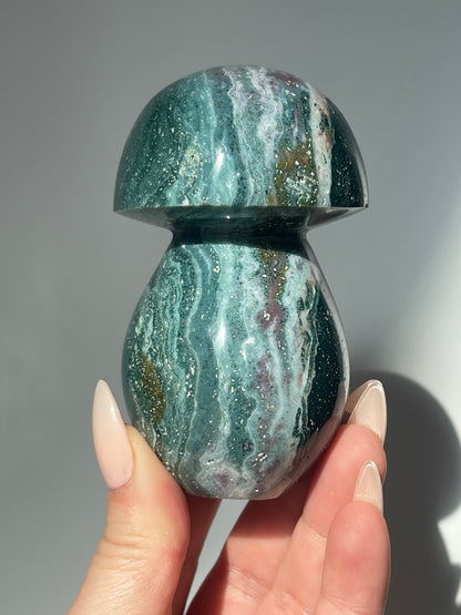 3.7" Sea Jasper Mushroom
