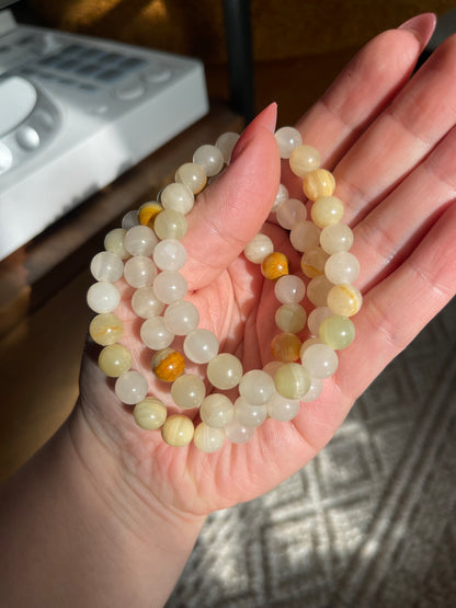 Green White Onyx from Afghanistan - 8mm