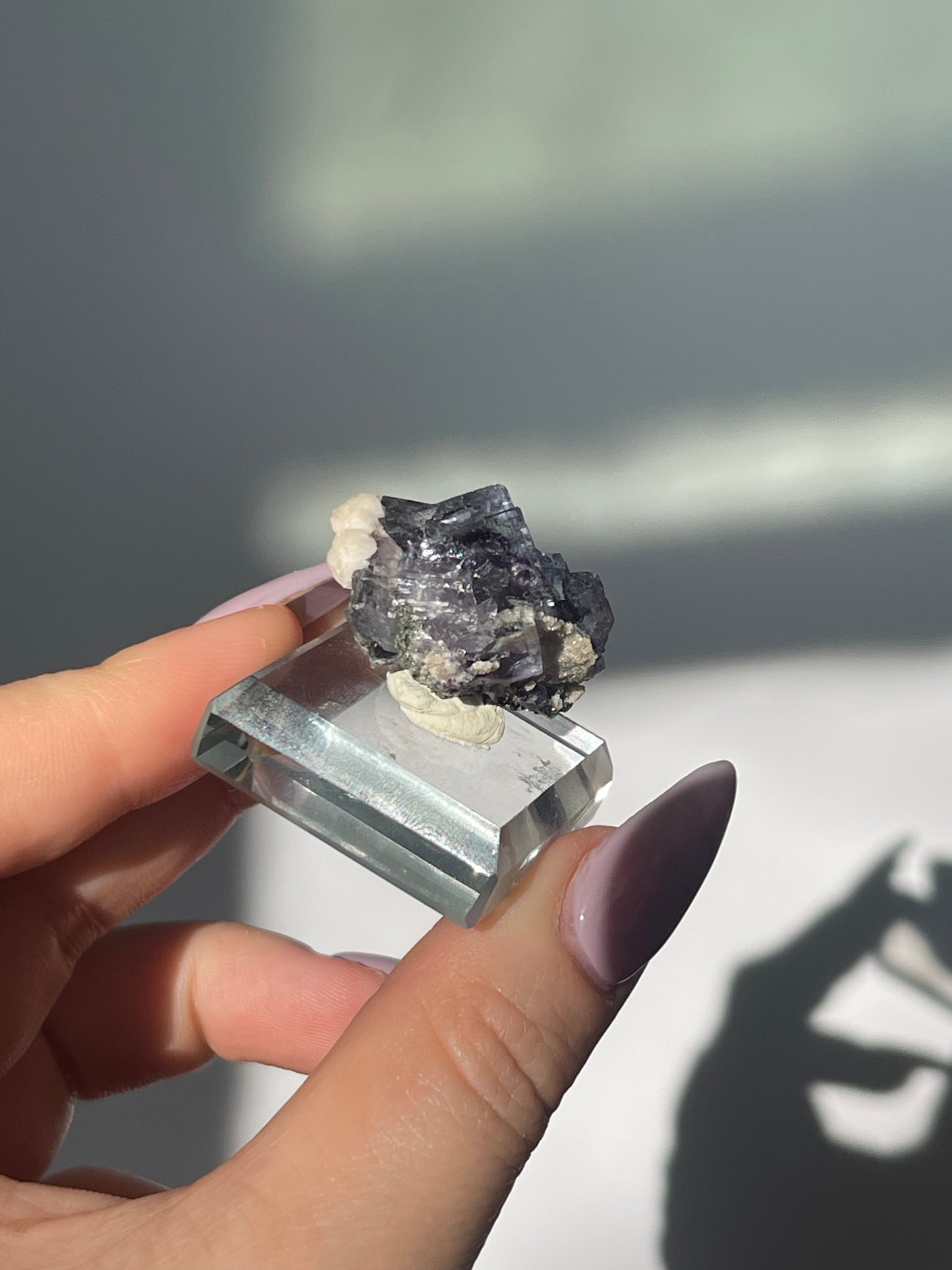 Yaogangxian Deep Purple Phantom Flourite with Epidote/Dolomite/Mica - 13 grams
