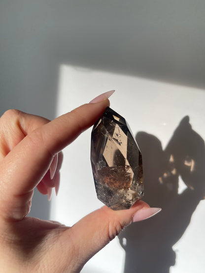 Smokey Quartz Multi Faceted Flame