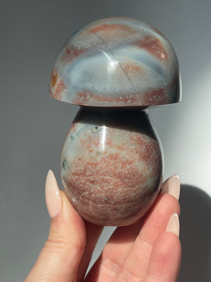3.7" Sea Jasper Mushroom