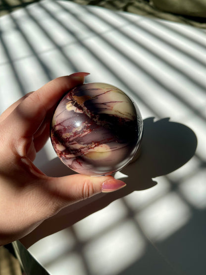 Purple Splash Mookaite Sphere