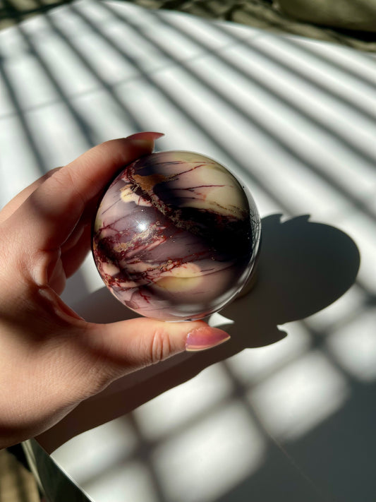 Purple Splash Mookaite Sphere