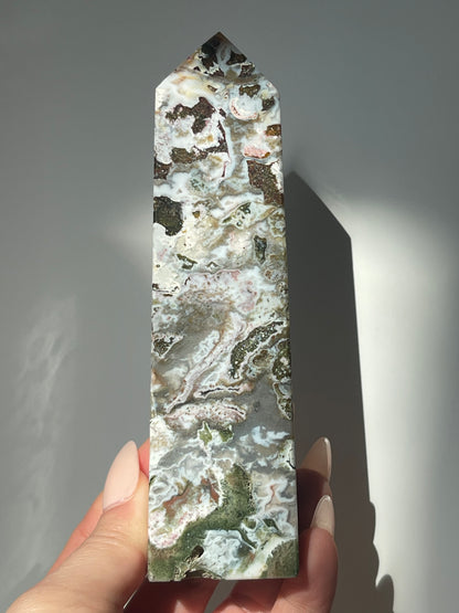 Light Tone Sea Jasper 4 Sided Tower