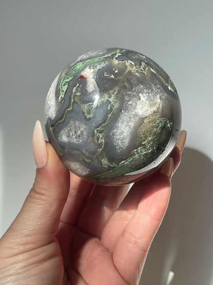 Medium Moss Agate Druzy Sphere