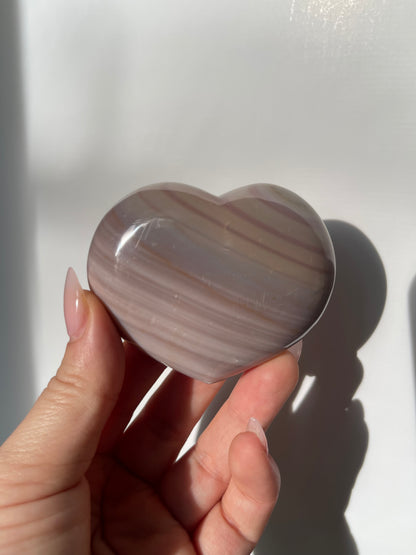 Mauvey/Pink Sea Jasper Heart