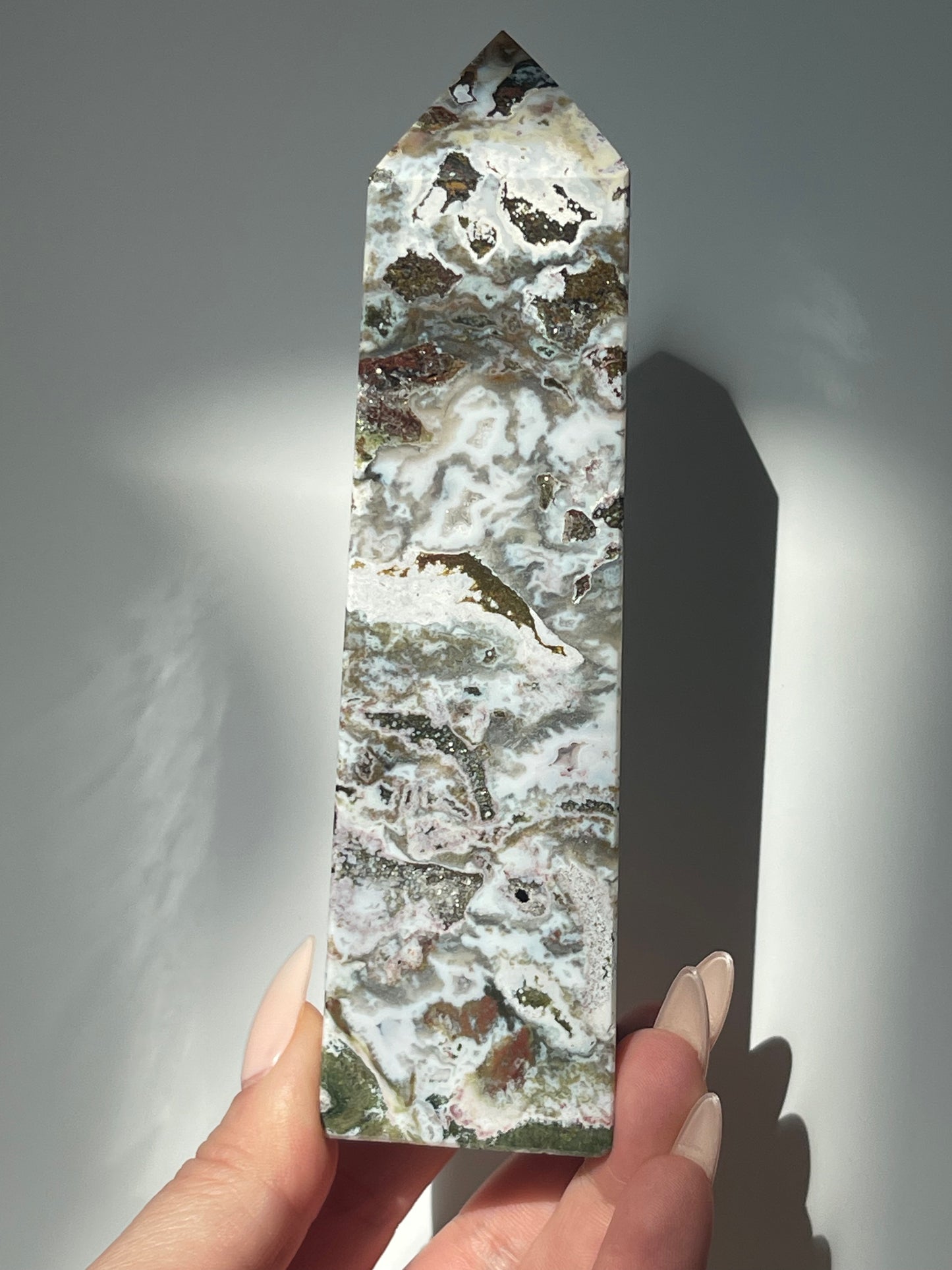 Pastel Sea Jasper 4 Sided Small Tower
