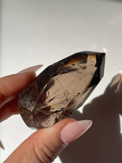 Smokey Quartz Multi Faceted Flame