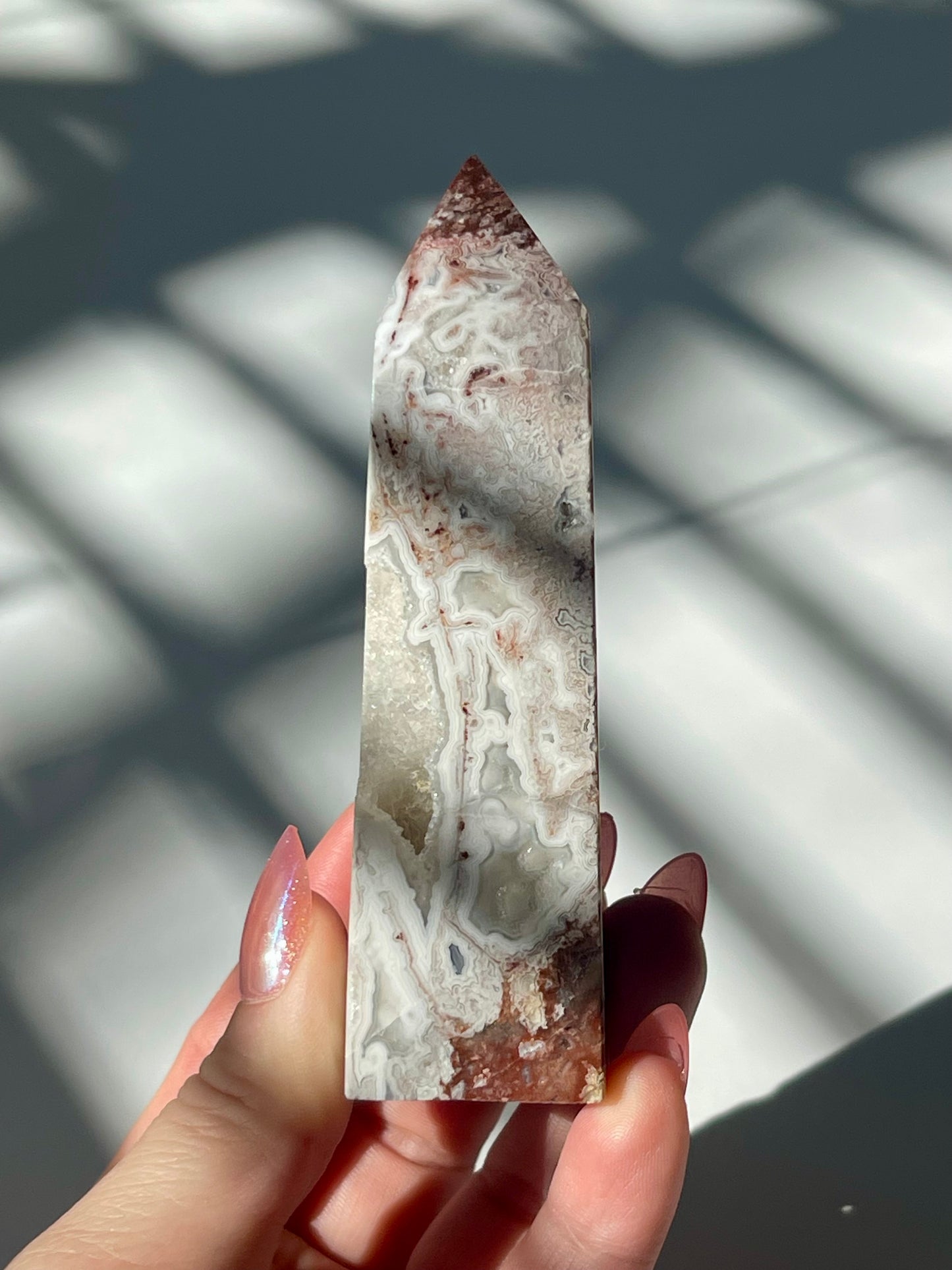 Mexican Crazy Lace Agate with Druzy Caves
