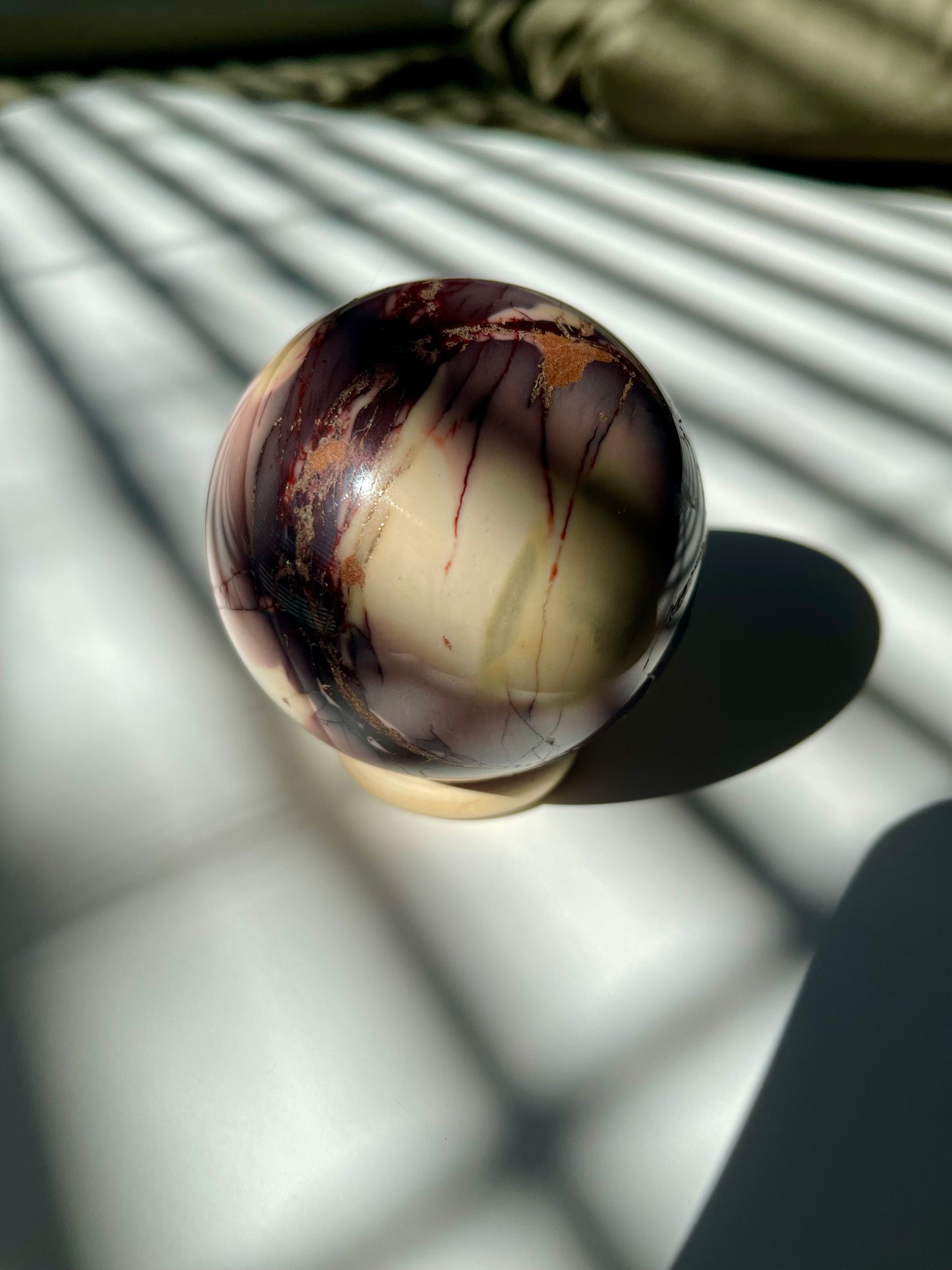 Purple Splash Mookaite Sphere