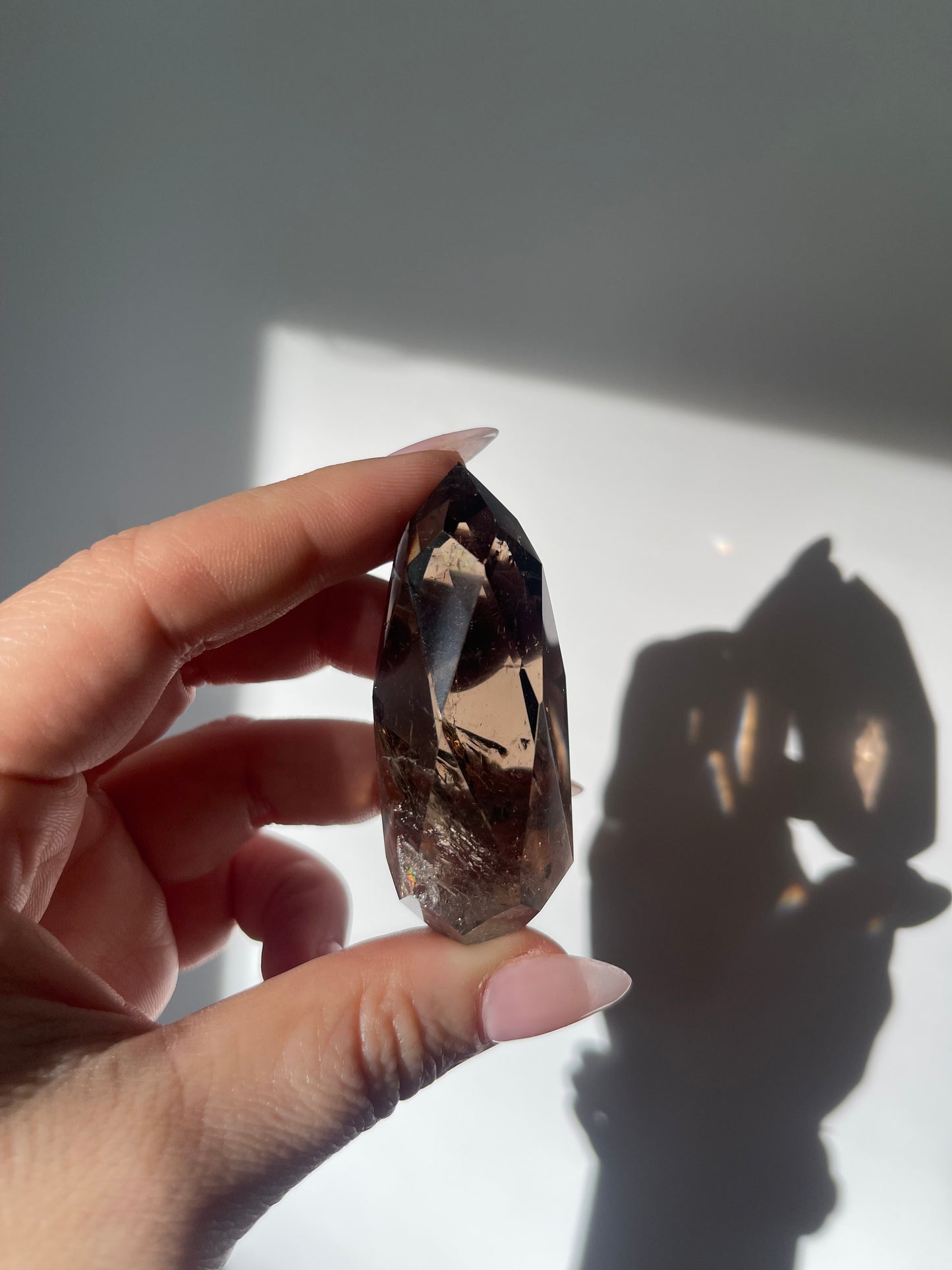 Smokey Quartz Multi Faceted Flame