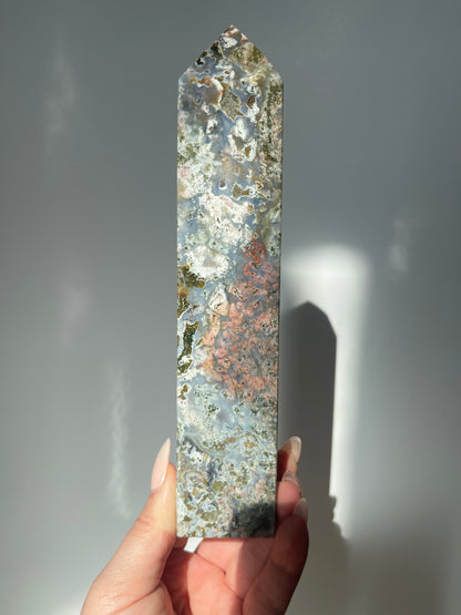 Pastel Sea Jasper 4 Sided Large Tower