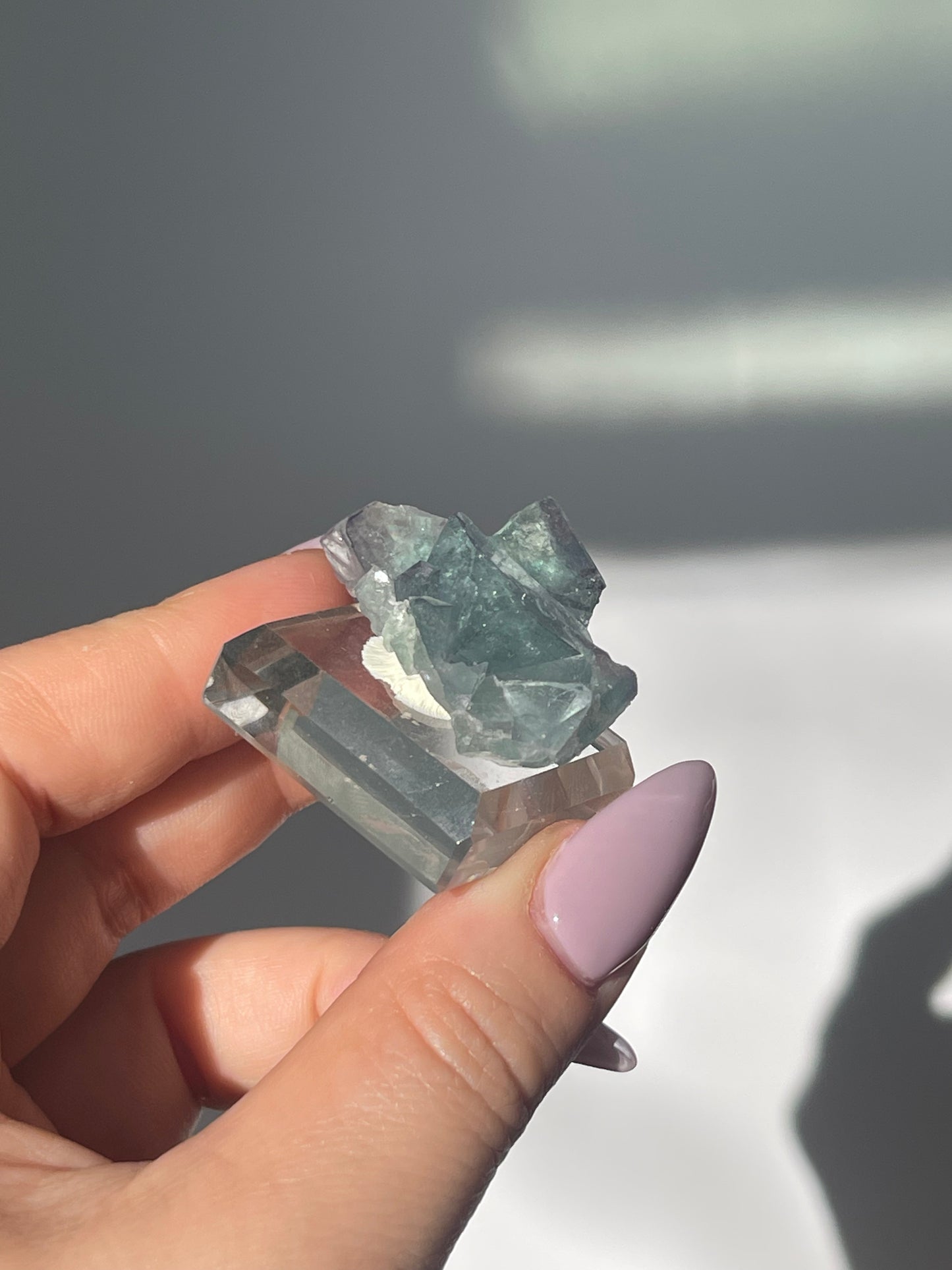 Yaogangxian Green Cubic Fluorite with Hairline Rutile - 14 grams