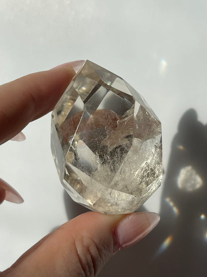 Light Smokey Quartz Multi Faceted Egg