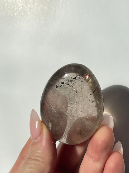 Clear Smokey Quartz Palmstone
