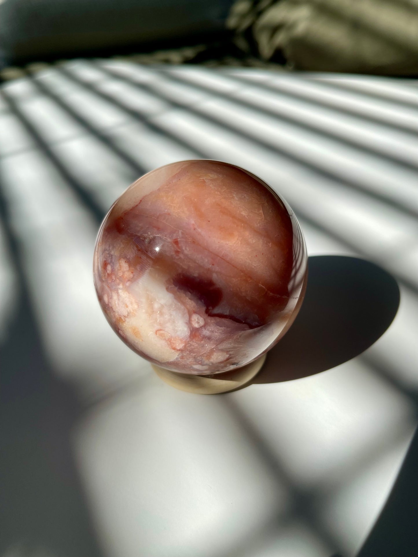 Sherbert Flower Agate Carnelian Sphere