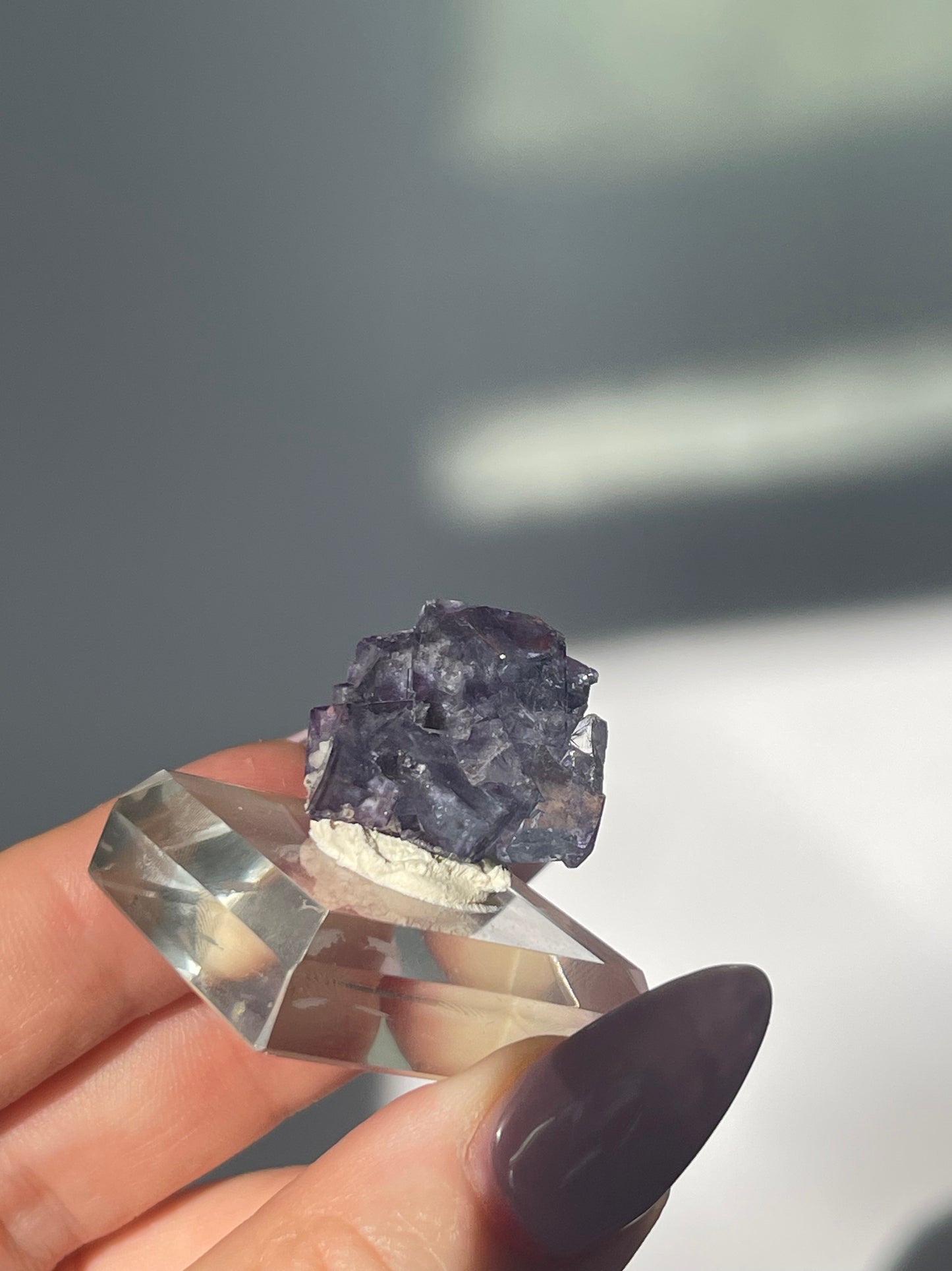 Yaogangxian Light Purple Cubic Phantom Flourite with Dolomite - 9 grams