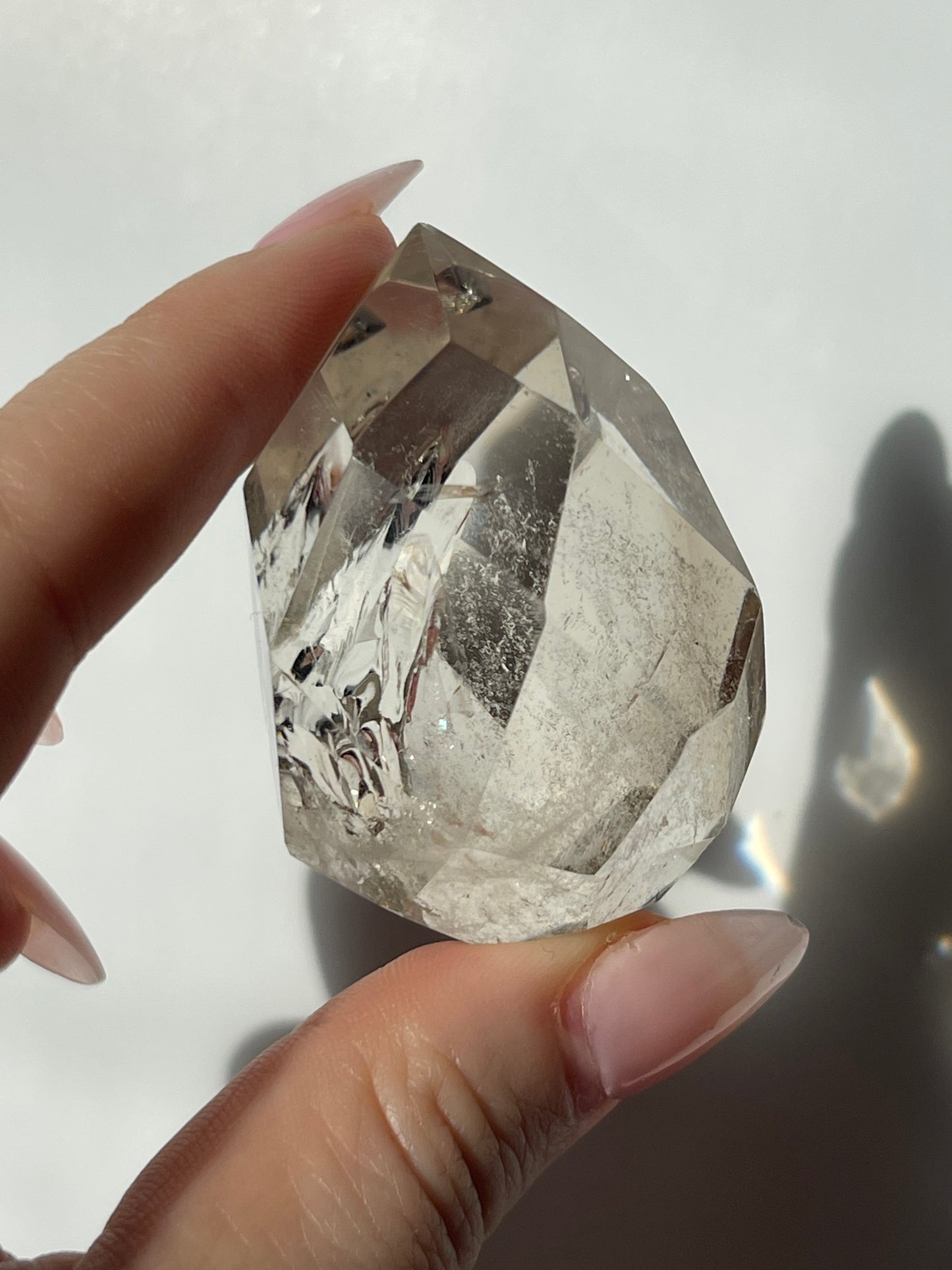 Light Smokey Quartz Multi Faceted Egg