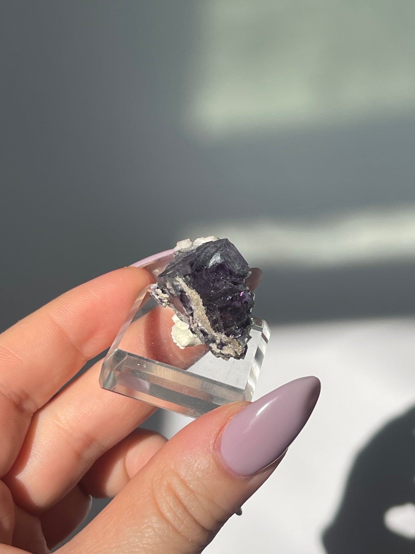 Yaogangxian Deep Purple Phantom Flourite with Epidote/Dolomite/Mica - 13 grams