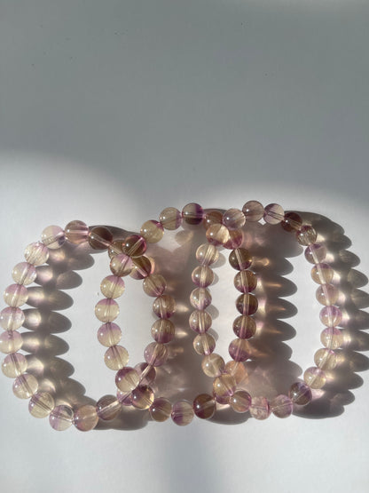 Light Purple/Yellow Fluorite Bracelet