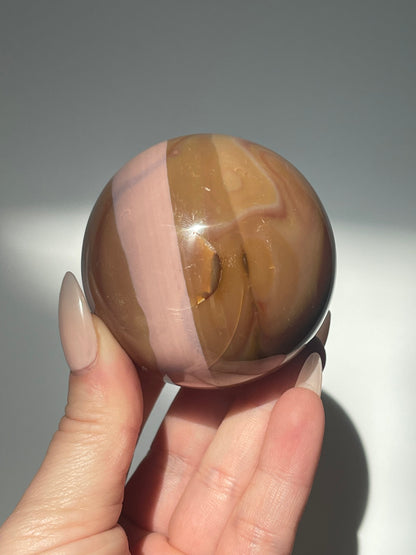 Sea Jasper Pink Striped Sphere