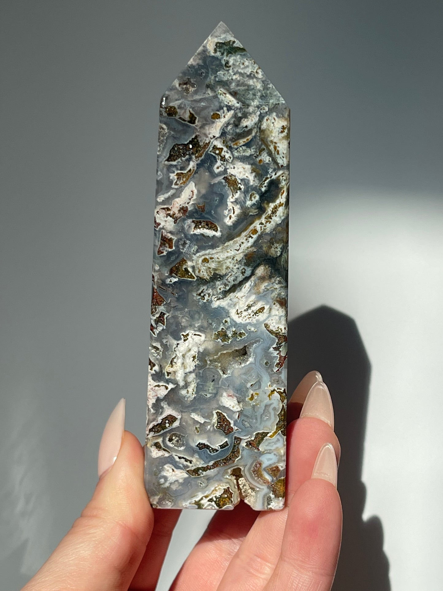 Pastel Sea Jasper 4 Sided Small Tower