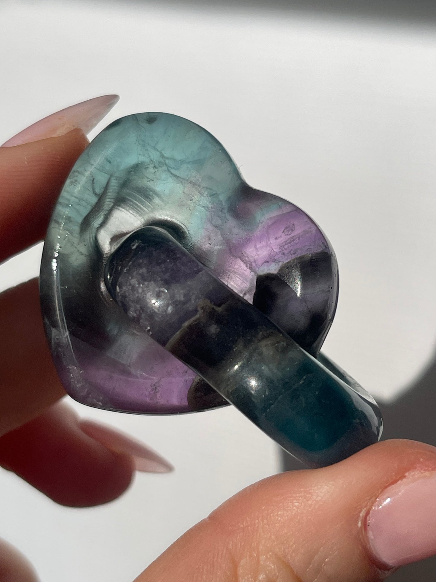 Fluorite Double Hearts