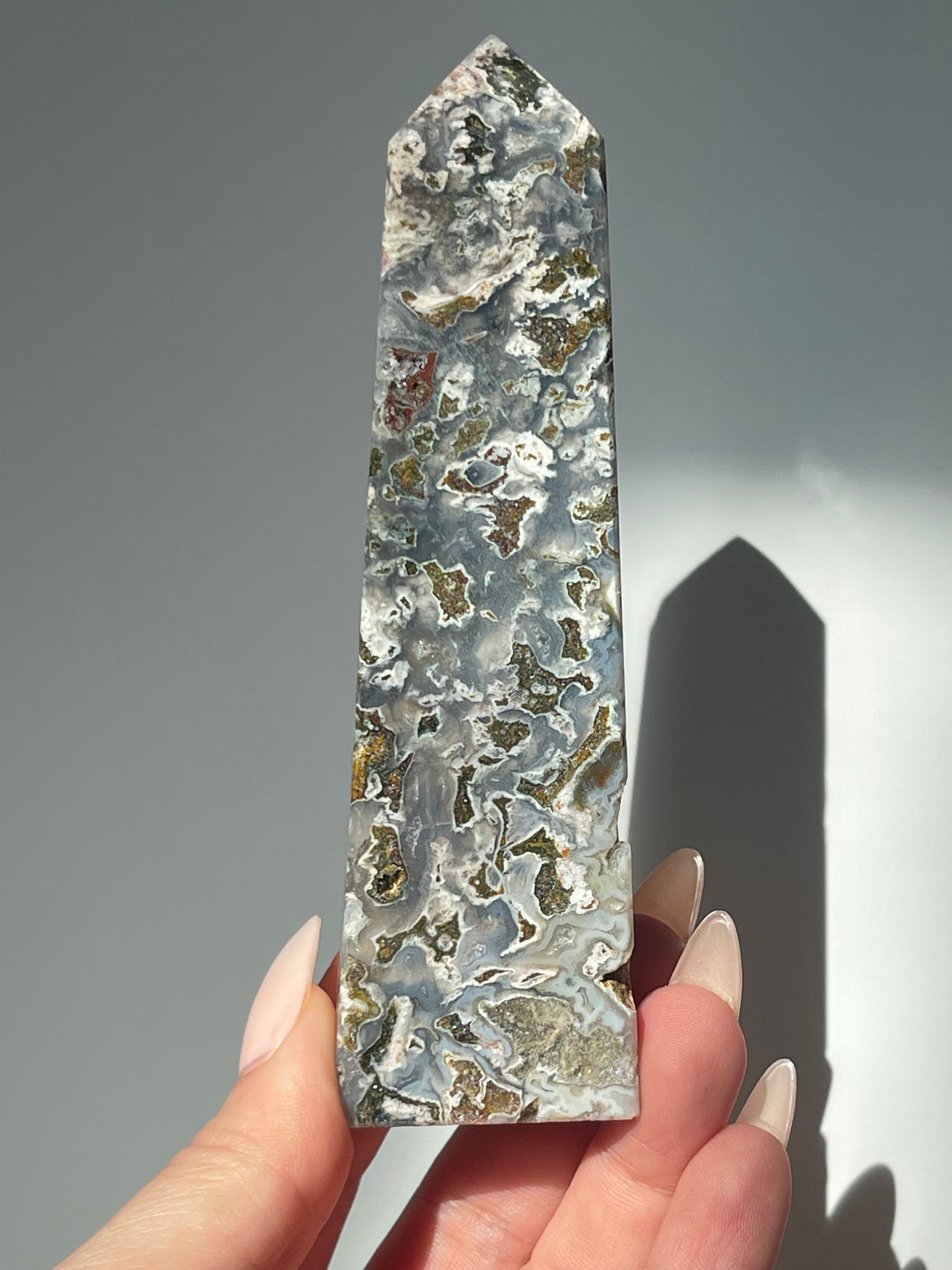 Pastel Sea Jasper 4 Sided Small Tower