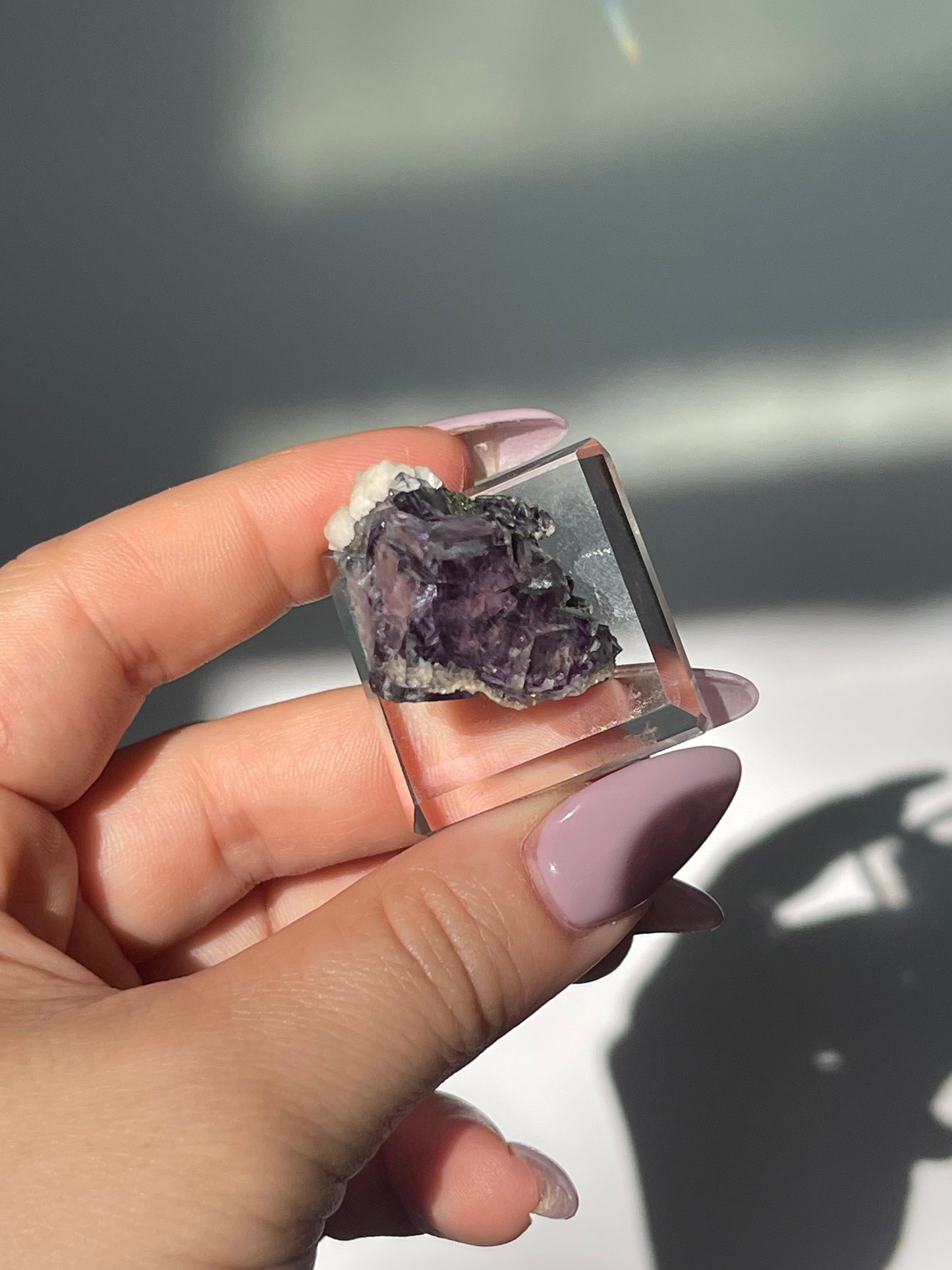 Yaogangxian Deep Purple Phantom Flourite with Epidote/Dolomite/Mica - 13 grams