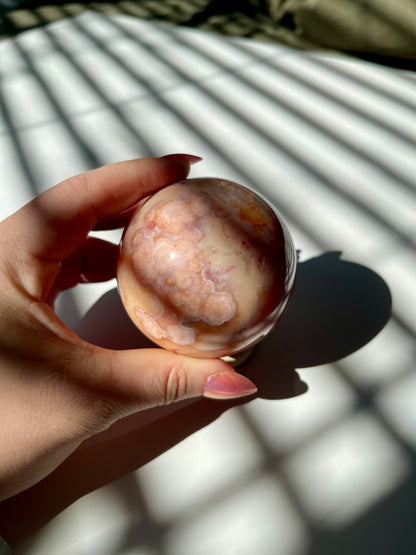 Sherbert Flower Agate Carnelian Sphere