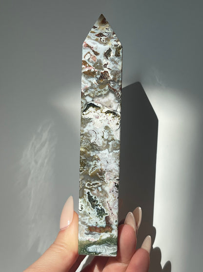 Pastel Sea Jasper 4 Sided Small Tower