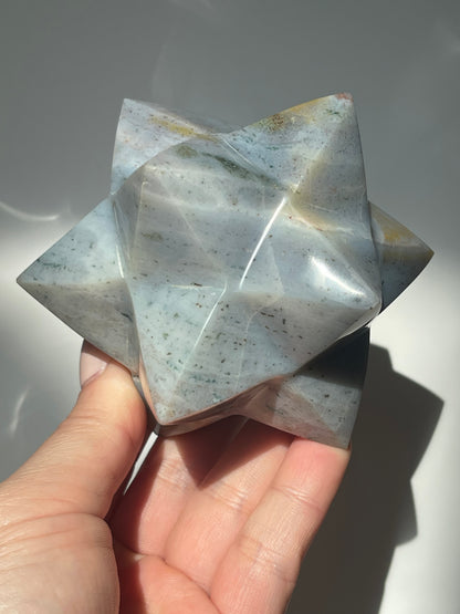 Sea Jasper Light Blue Medium Merkaba
