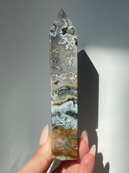 Pastel Sea Jasper 4 Sided Tower