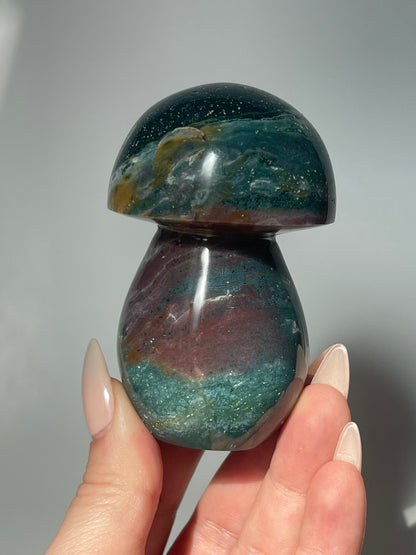 3.2" Sea Jasper Mushroom